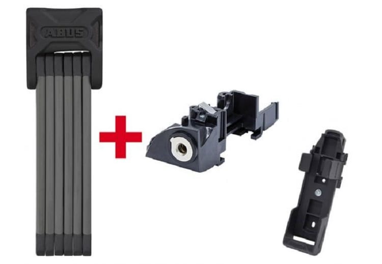 Antivol ABUS 601590cm + Bosch Plus GT Antivol pliant pour batterie sur porte-bagages Meilleur antivol vélo urbain