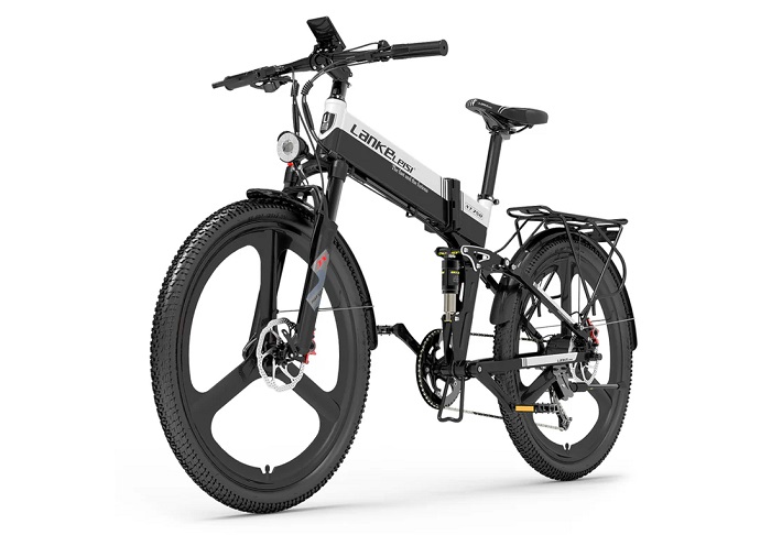Meilleur VTT pliant LANKELEISI fiable vélo pliant électrique suspension