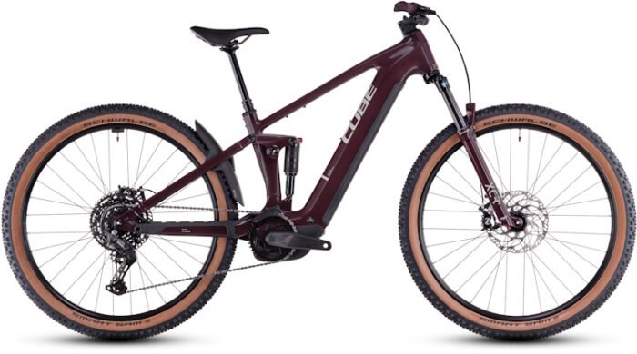 VTT électrique tout suspendu Cube stereo hybrid one22 pro 600 wh amarone´n´grey